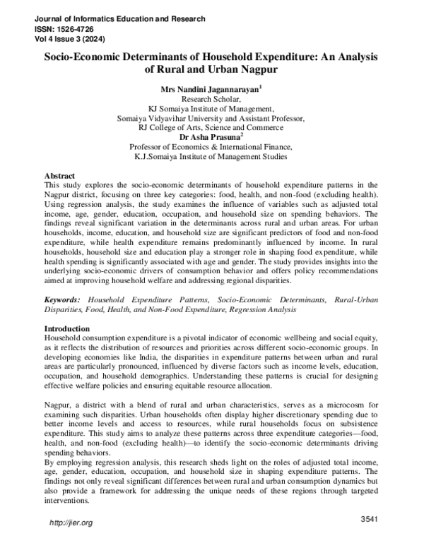 (PDF) Socio-Economic Determinants of Household Expenditure An Analysis ...