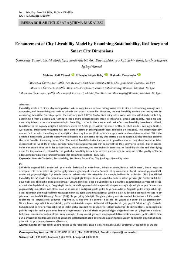 (PDF) Enhancement of City Liveability Model by Examining Sustainability ...