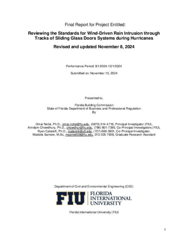 (PDF) Final Report FIU Water Intrusion FBC