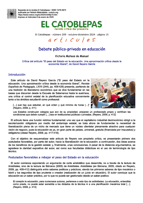 (PDF) David Reyero García (2009). El peso del Estado en la educación ...