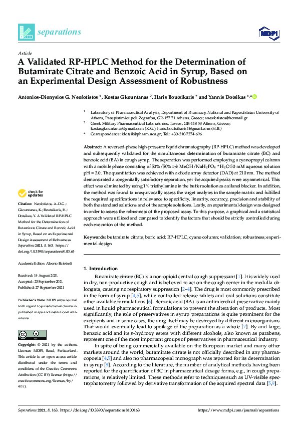 (PDF) A Validated RP-HPLC Method for the Determination of Butamirate ...