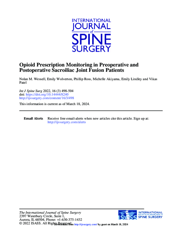 (PDF) Opioid Prescription Monitoring in Preoperative and Postoperative ...