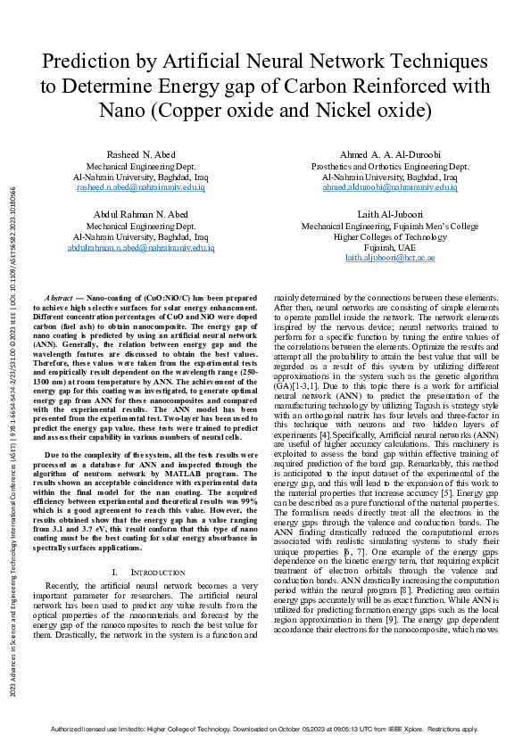 (PDF) Prediction by Artificial Neural Network Techniques