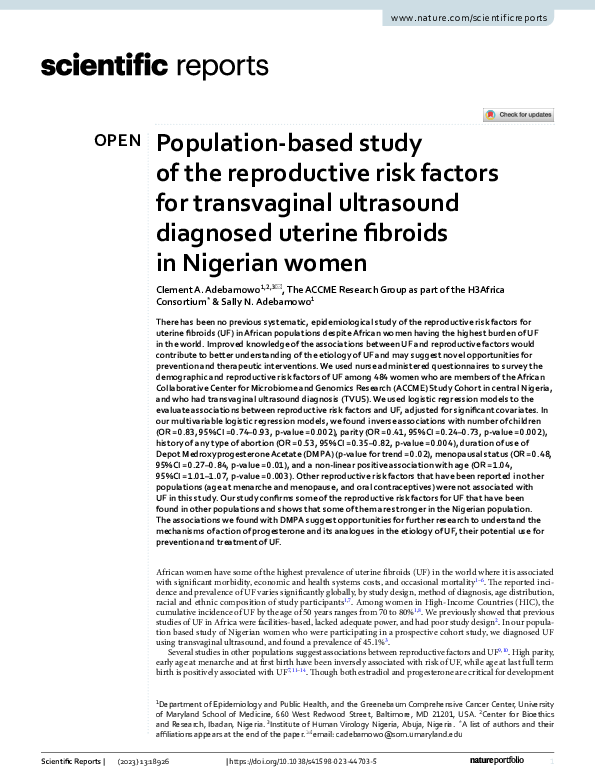 (PDF) Population-based study of the reproductive risk factors for ...