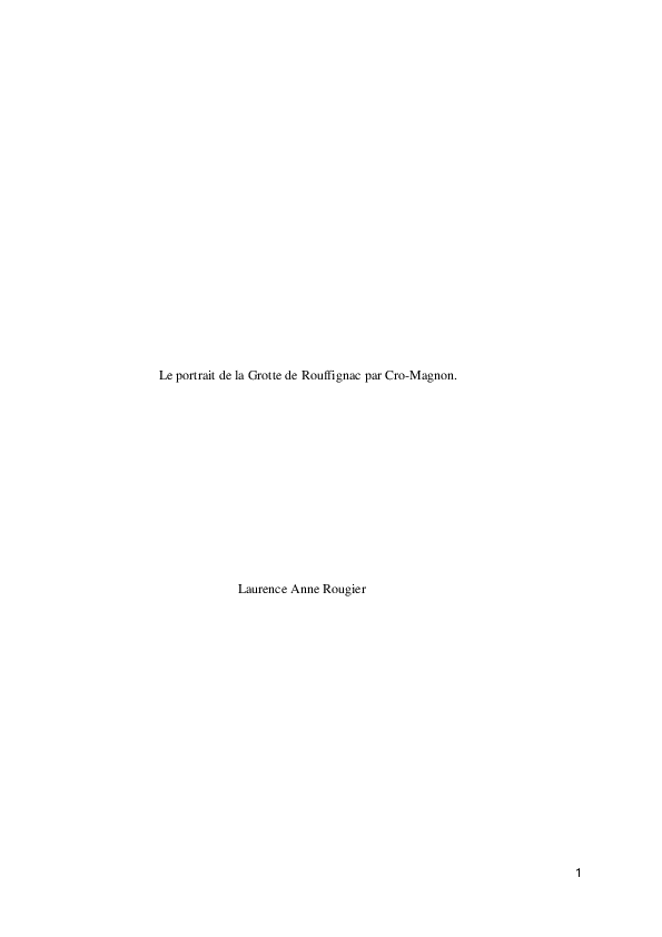 (PDF) Le portrait de la Grotte de Rouffignac par Cro-Magnon.
