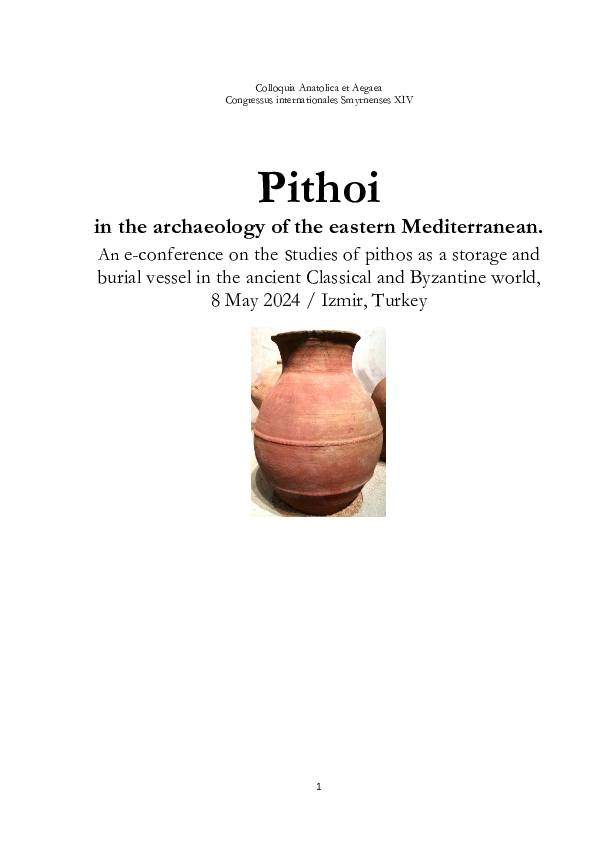 (PDF) Pithoi in the archaeology of the eastern Mediterranean. Program ...