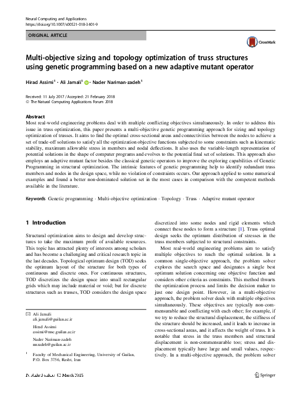 (PDF) Multi-objective sizing and topology optimization of truss ...