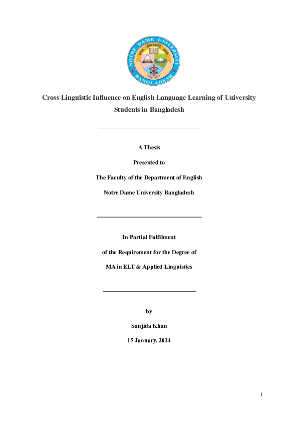 (PDF) Cross Linguistic Influence on English Language Learning of ...