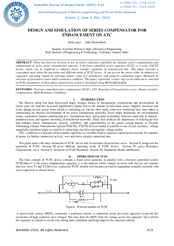 (PDF) Design and Simulation of Series Compensator for Enhancement on Atc