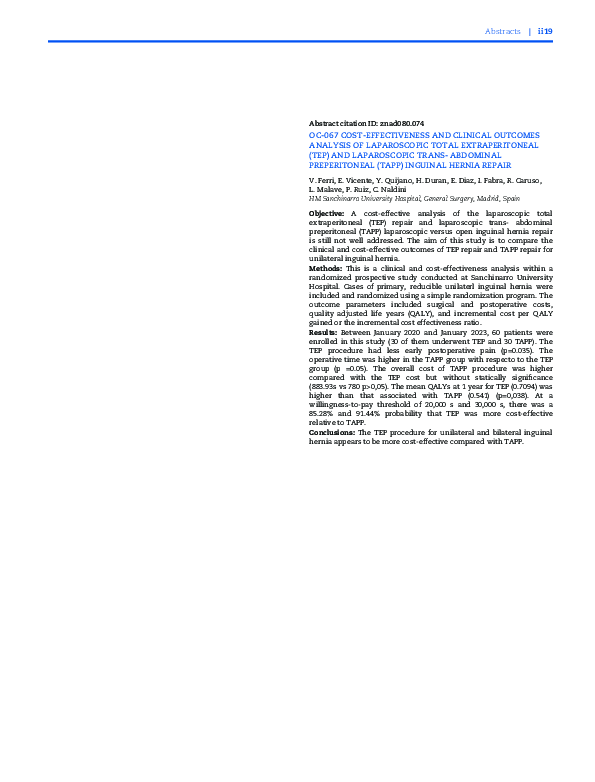(PDF) OC-067 Cost-Effectiveness and Clinical Outcomes Analysis of ...