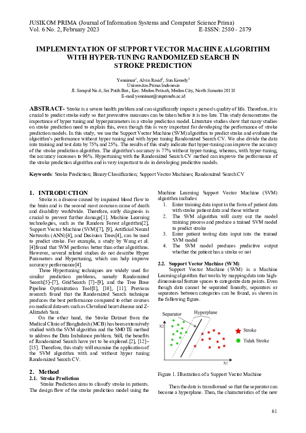 (PDF) Implementation of Support Vector Machine Algorithm with Hyper ...