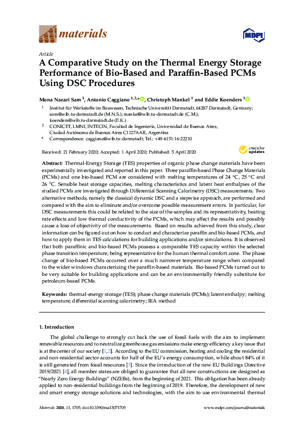 (PDF) A Comparative Study on the Thermal Energy Storage Performance of ...