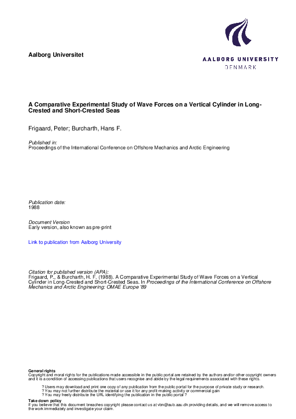 (PDF) A Comparative Experimental Study of Wave Forces on a Vertical ...