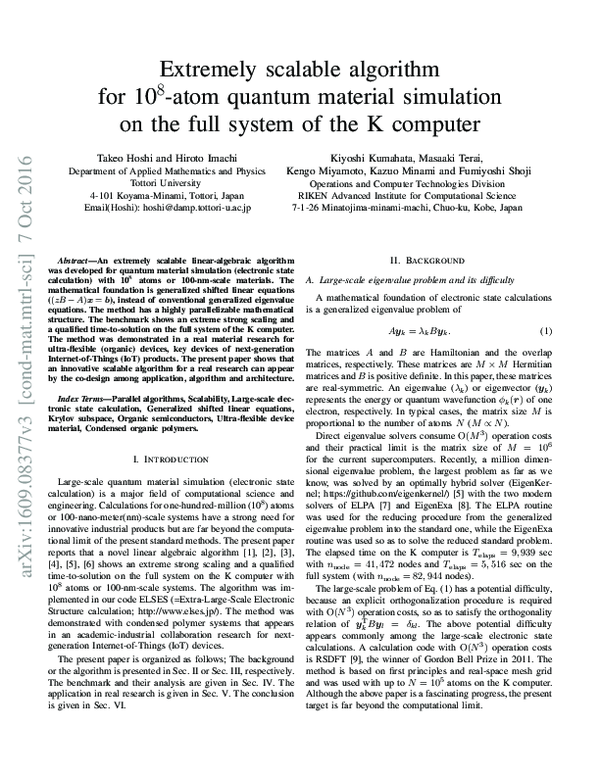 (PDF) Extremely scalable algorithm for 10$^8$-atom quantum material ...