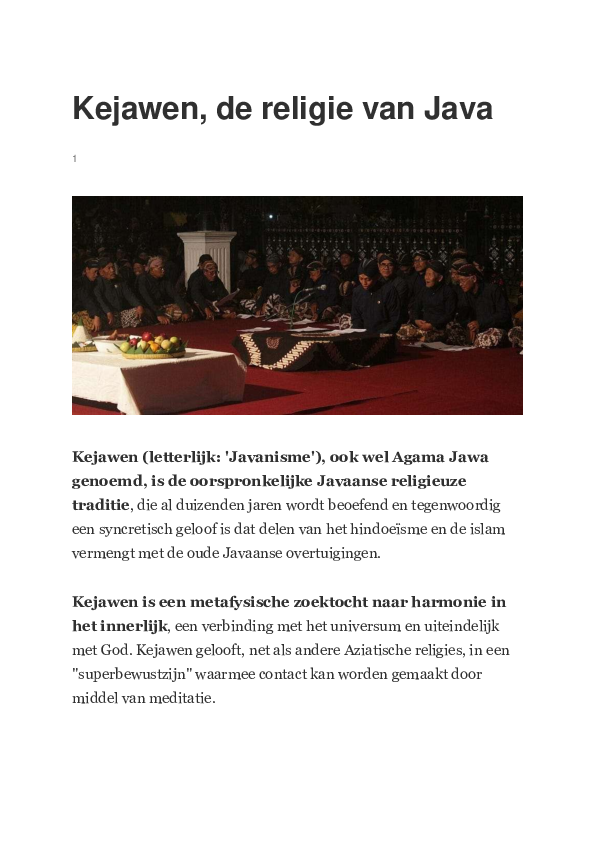 (PDF) Kejawen de Javaanse Religie