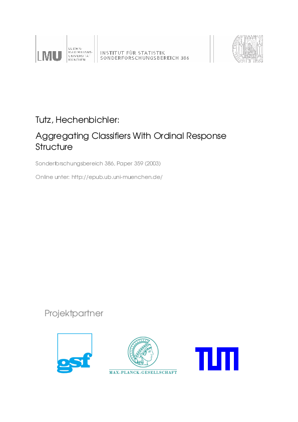 (PDF) Aggregating classifiers with ordinal response structure