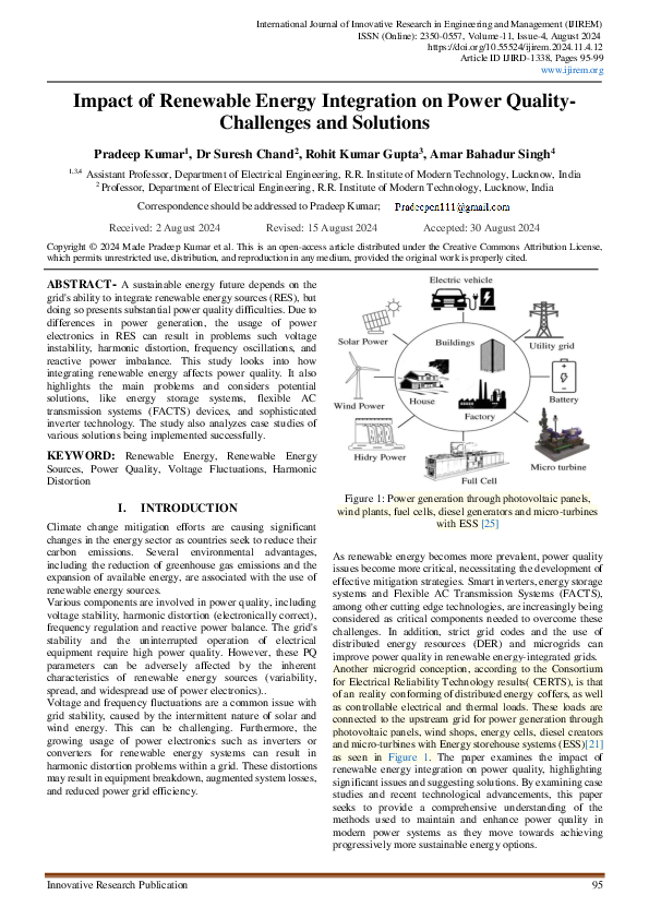 (PDF) Impact of Renewable Energy Integration on Power Quality ...