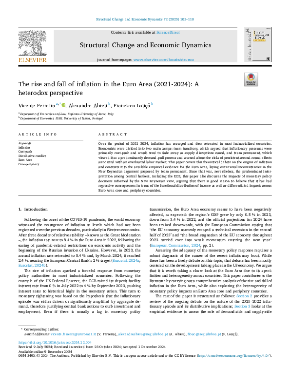 (PDF) The rise and fall of inflation in the Euro Area (2021-2024): A ...