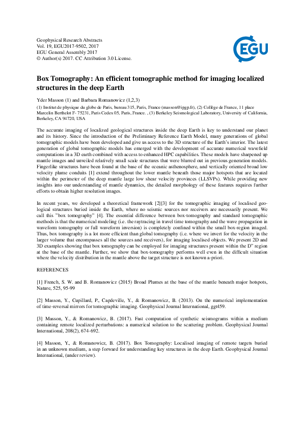 (PDF) Box Tomography: An efficient tomographic method for imaging ...