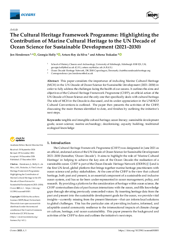 (PDF) The Cultural Heritage Framework Programme: Highlighting the ...
