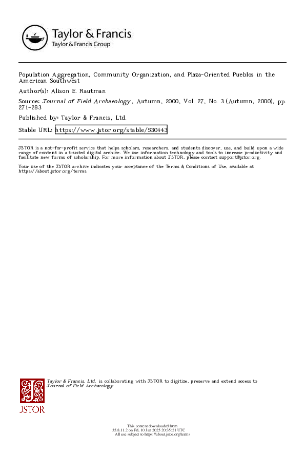 (PDF) Population Aggregation, Community Organization, and Plaza ...