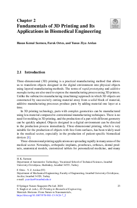 (PDF) Fundamentals of 3D Printing and Its Applications in Biomedical ...