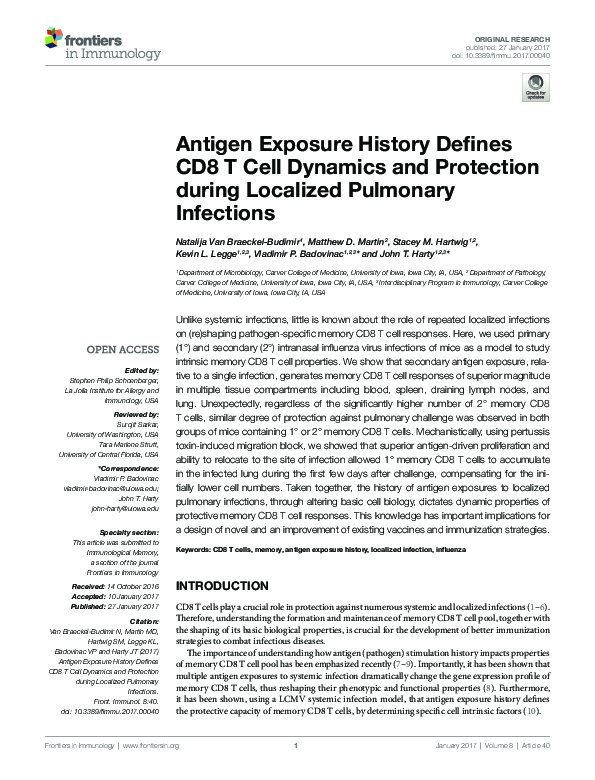(PDF) Antigen Exposure History Defines CD8 T Cell Dynamics and ...