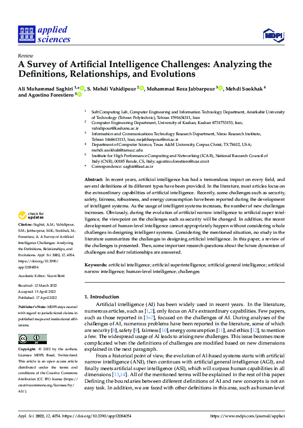 (PDF) A Survey of Artificial Intelligence Challenges: Analyzing the ...