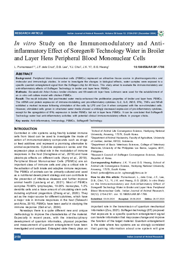 (PDF) In vitro Study on the Immunomodulatory and Anti-inflammatory ...