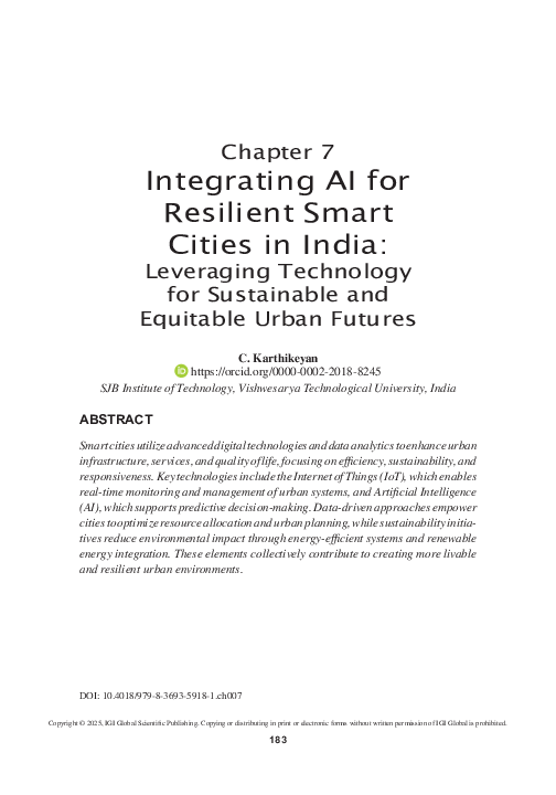 (PDF) Integrating AI for Resilient Smart Cities in India Leveraging ...