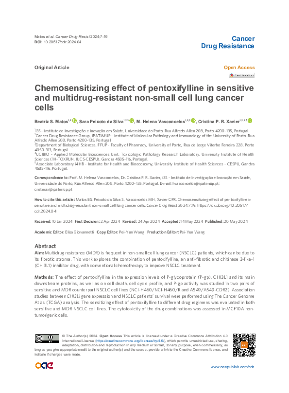 (PDF) Chemosensitizing effect of pentoxifylline in sensitive and ...