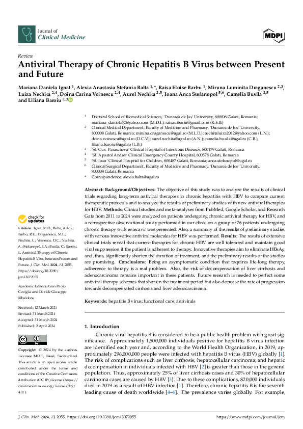 (PDF) Antiviral Therapy of Chronic Hepatitis B Virus between Present ...