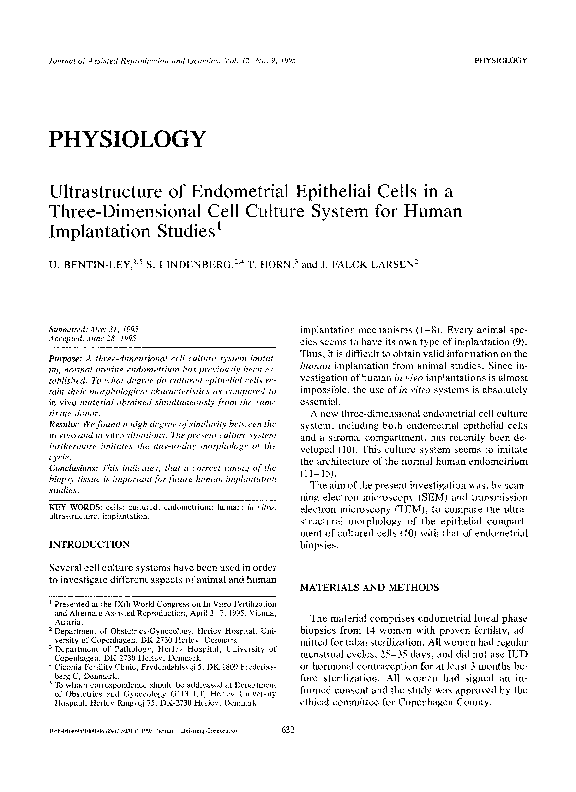(PDF) Ultrastructure of endometrial epithelial cells in a three ...