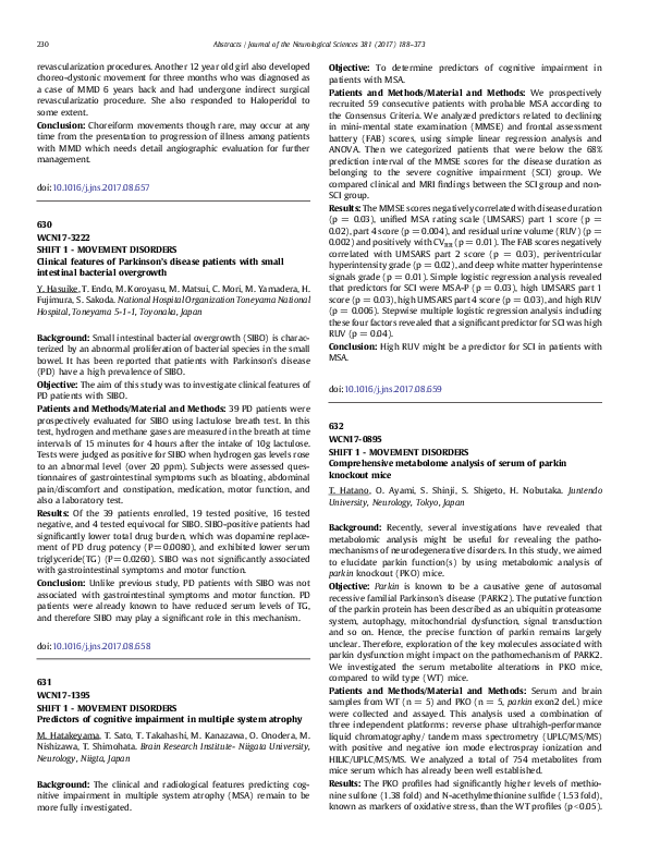 (PDF) Predictors of cognitive impairment in multiple system atrophy