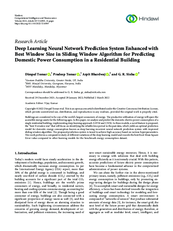 (PDF) Deep Learning Neural Network Prediction System Enhanced with Best ...