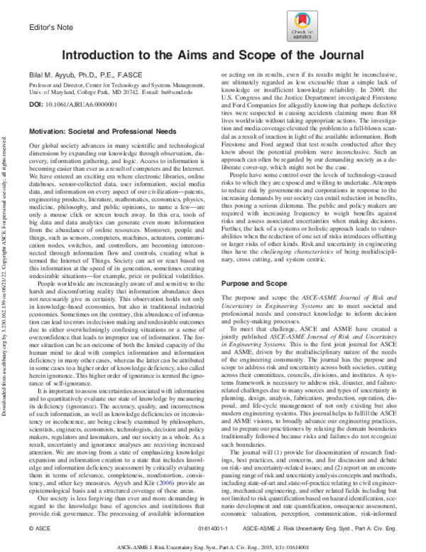 (PDF) Introduction to the Aims and Scope of the Journal
