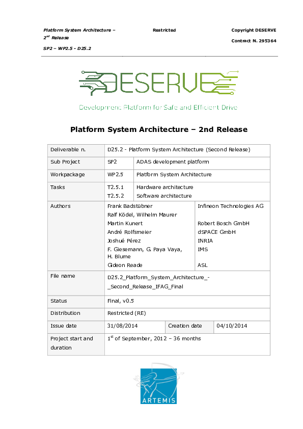(PDF) Platform System Architecture - 2nd Release