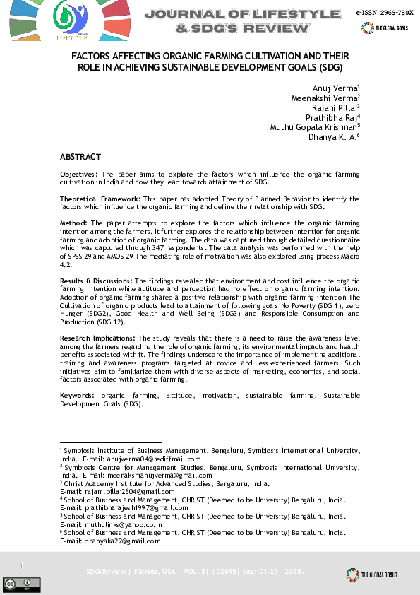 (PDF) FACTORS AFFECTING ORGANIC FARMING CULTIVATION AND THEIR ROLE IN ...