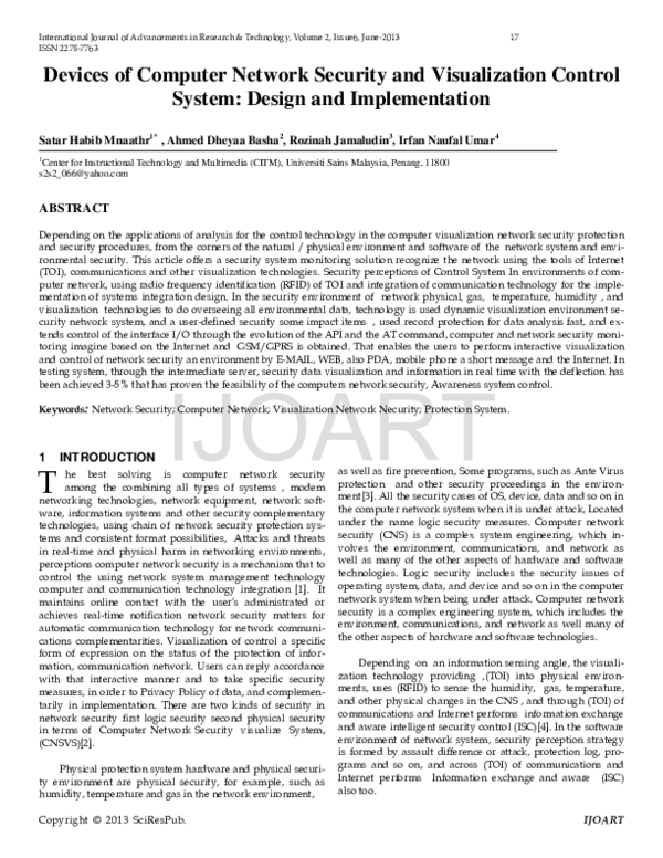 (PDF) Devices of Computer Network Security and Visualization Control ...
