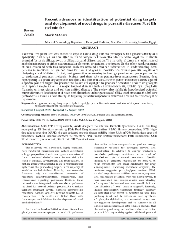 (PDF) Recent advances in identification of potential drug targets and ...