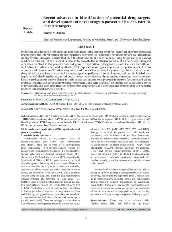 (PDF) Recent advances in identification of potential drug targets and ...