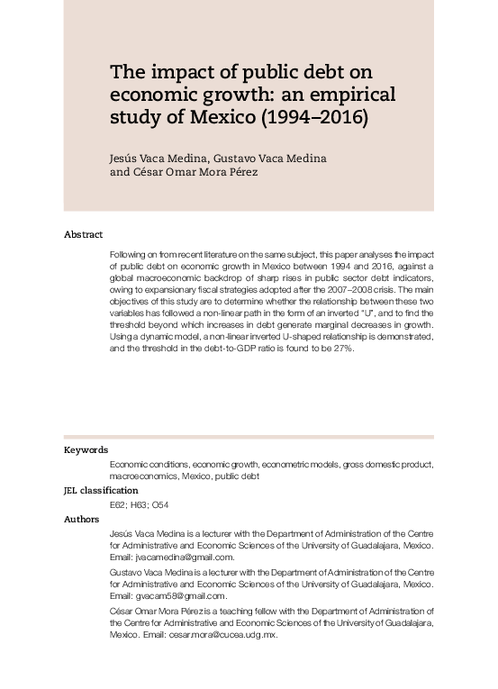 (PDF) The impact of public debt on economic growth: An empirical study ...