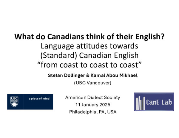 (PDF) What do Canadians think of their English? Language attitudes ...