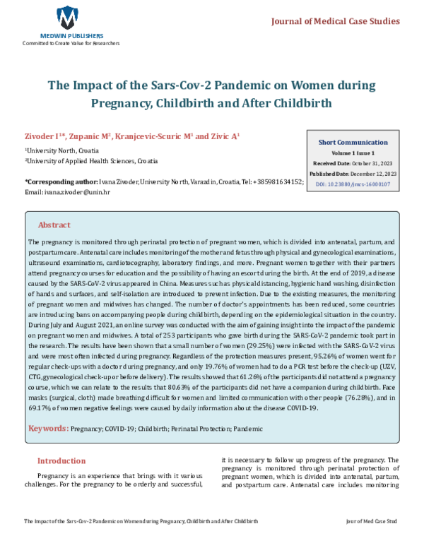 (PDF) The Impact of the Sars-Cov-2 Pandemic on Women during Pregnancy ...