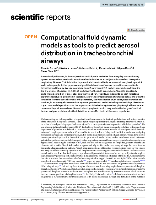 (PDF) Computational fluid dynamic models as tools to predict aerosol ...