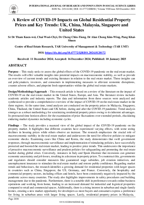 (PDF) A Review of COVID-19 Impacts on Global Residential Property ...