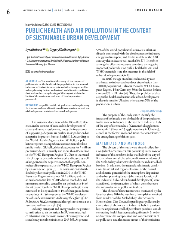 (PDF) Public Health and Air Pollution in the Context of Sustainable ...