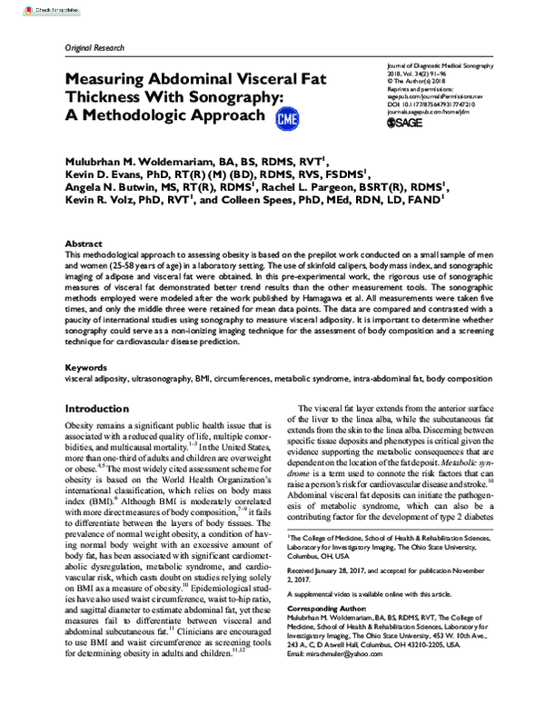 (PDF) Measuring Abdominal Visceral Fat Thickness With Sonography: A ...