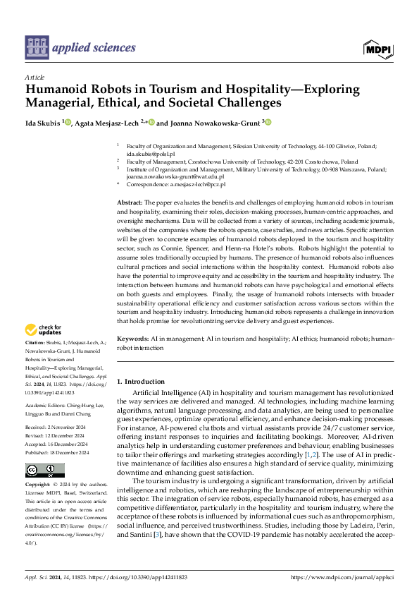 (PDF) Humanoid Robots in Tourism and Hospitality