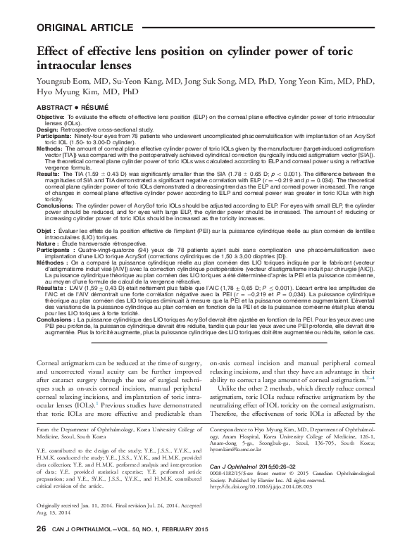 (PDF) Effect of effective lens position on cylinder power of toric ...